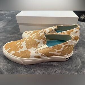 SeaVees Women's Baja Slip-on Platform Sneaker Size 8 in White/Tan - New In Box!